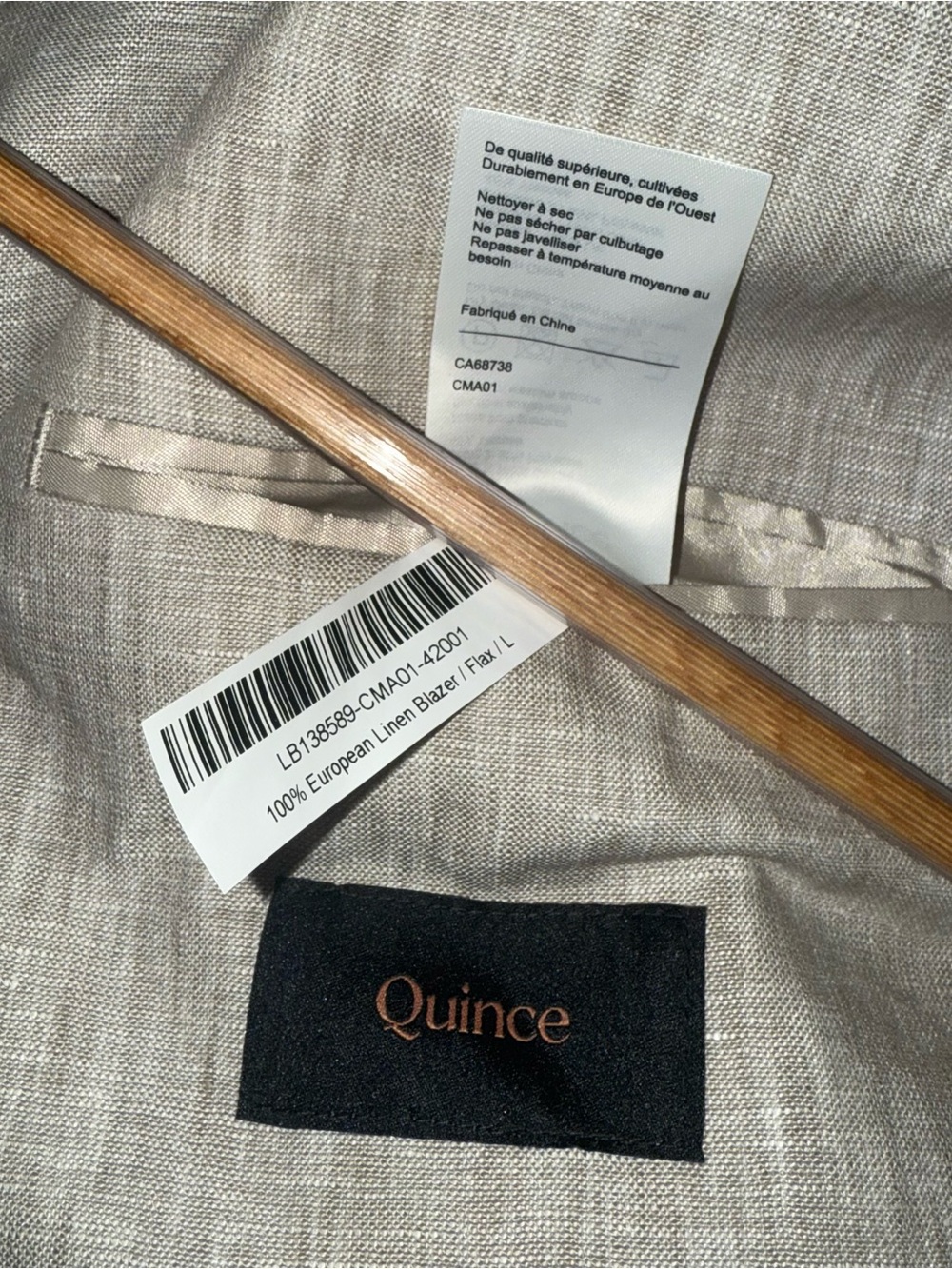 QUINCE 100% EUROPEAN LINEN BLAZER IN FLAX - Picture 5 of 11